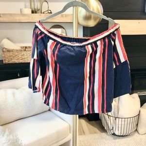 Guess bell sleeve off the shoulder top